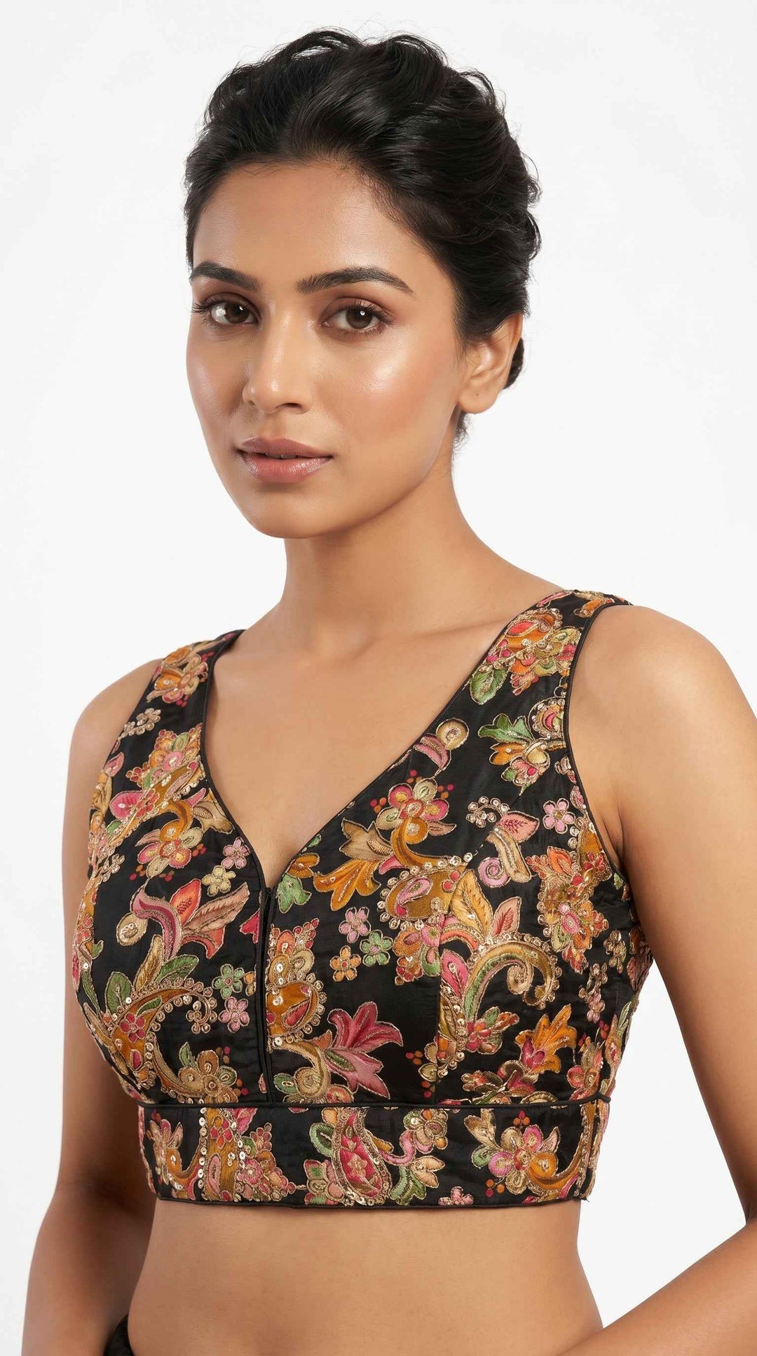 Fendi Silk Floral Sequin Blouse