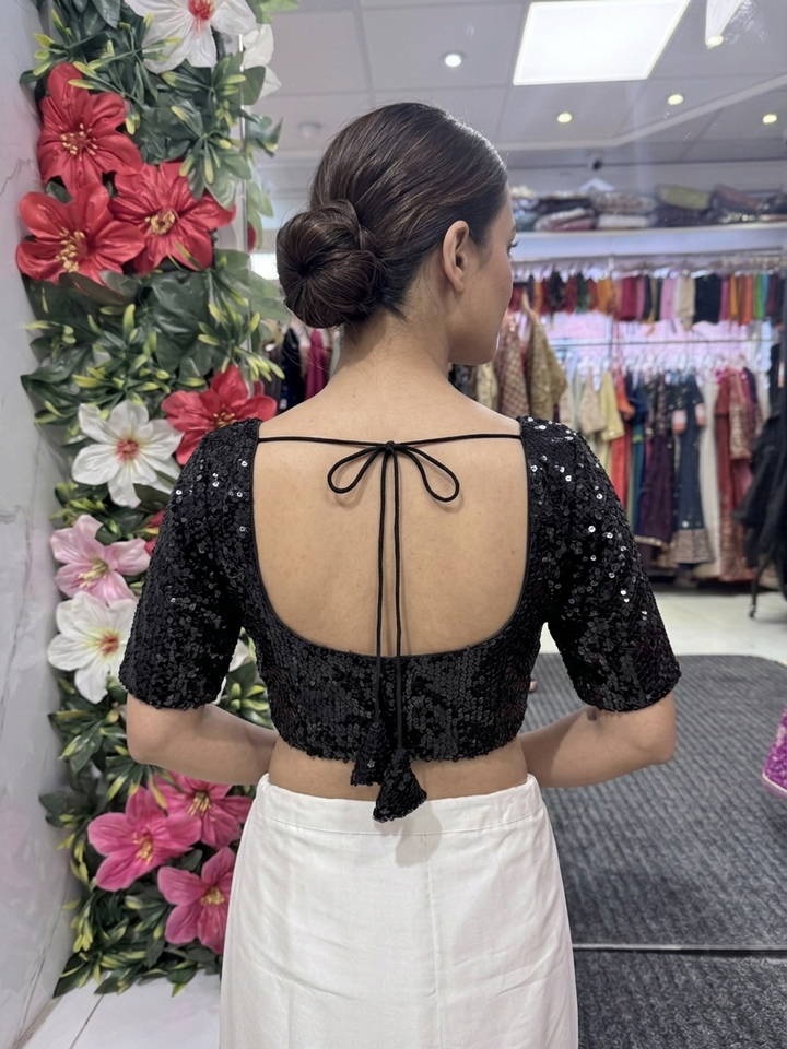 Full Sequin Blouse Front Hooks