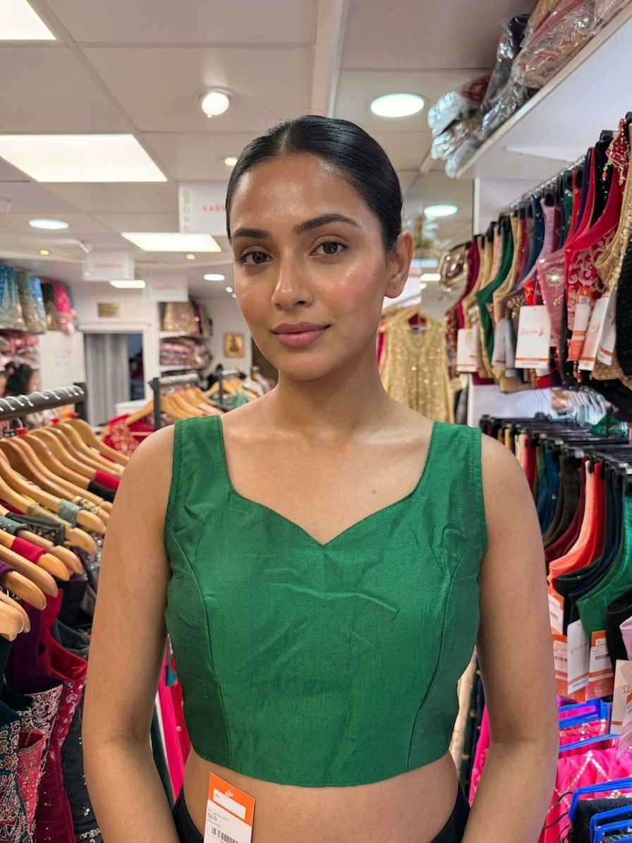Readymade Plain Blouse With Sleeves