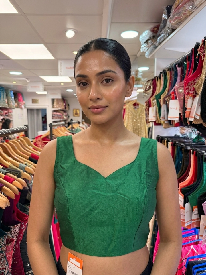 Readymade Plain Blouse With Sleeves