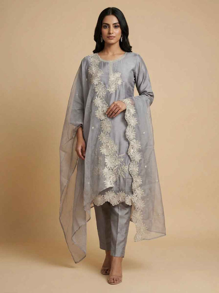 Roman Silk Handwork Kurti Set