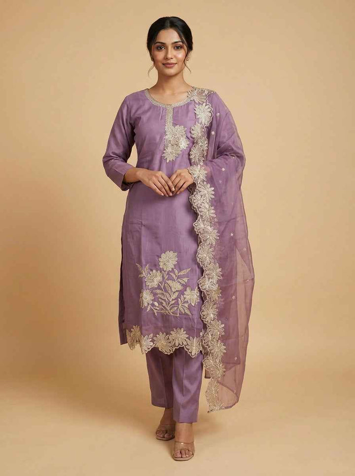 Roman Silk Handwork Kurti Set