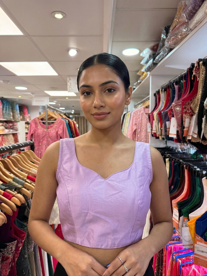 Readymade Plain Blouse With Sleeves