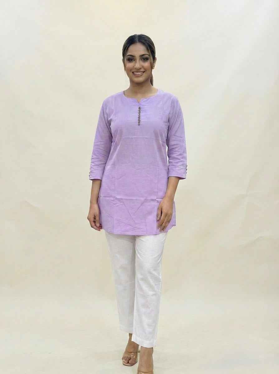 Plain Cotton Kurti Tops