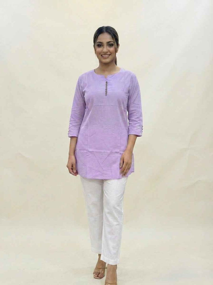 Plain Cotton Kurti Tops