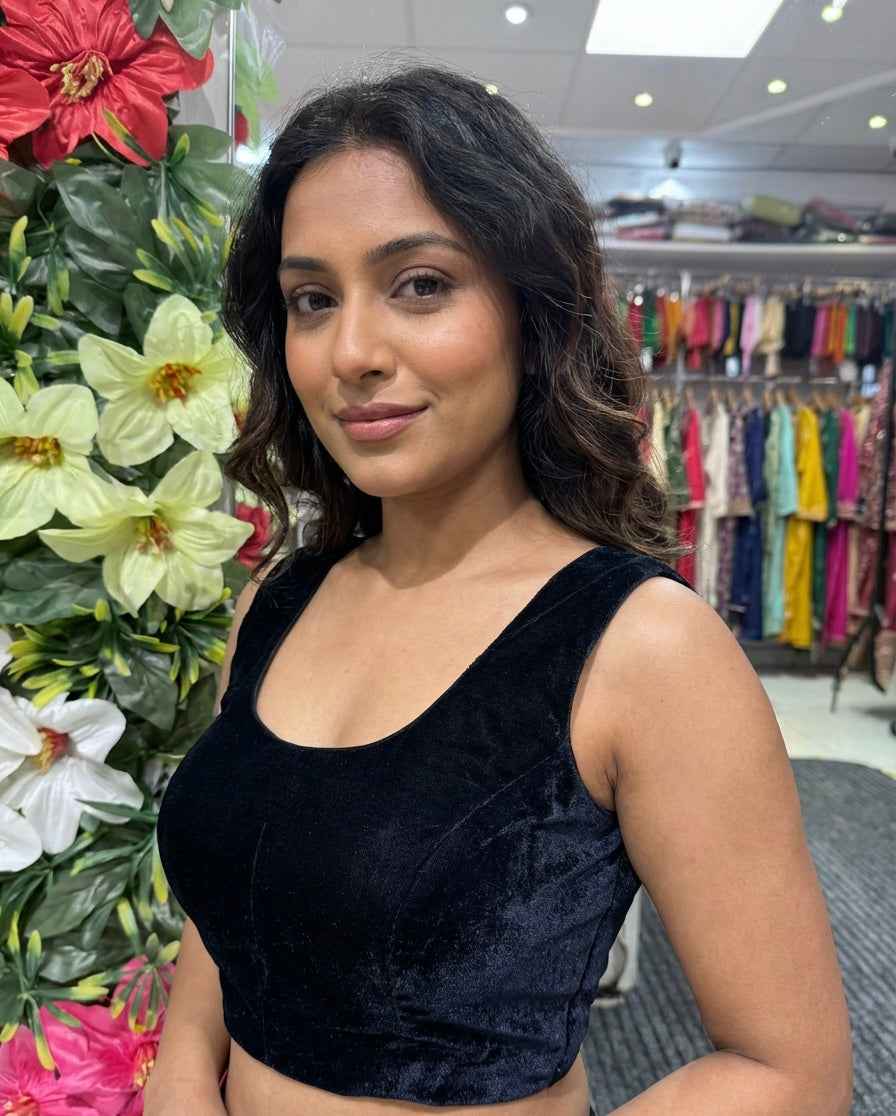 Plain Velvet Blouse