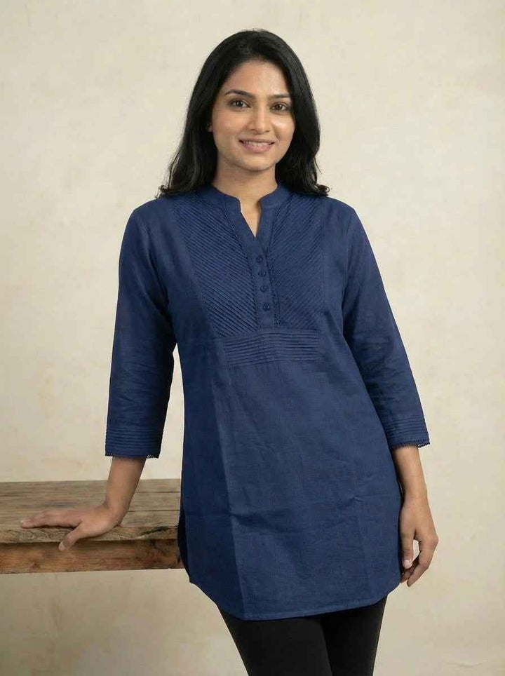 Slub Cotton Short Kurti Top