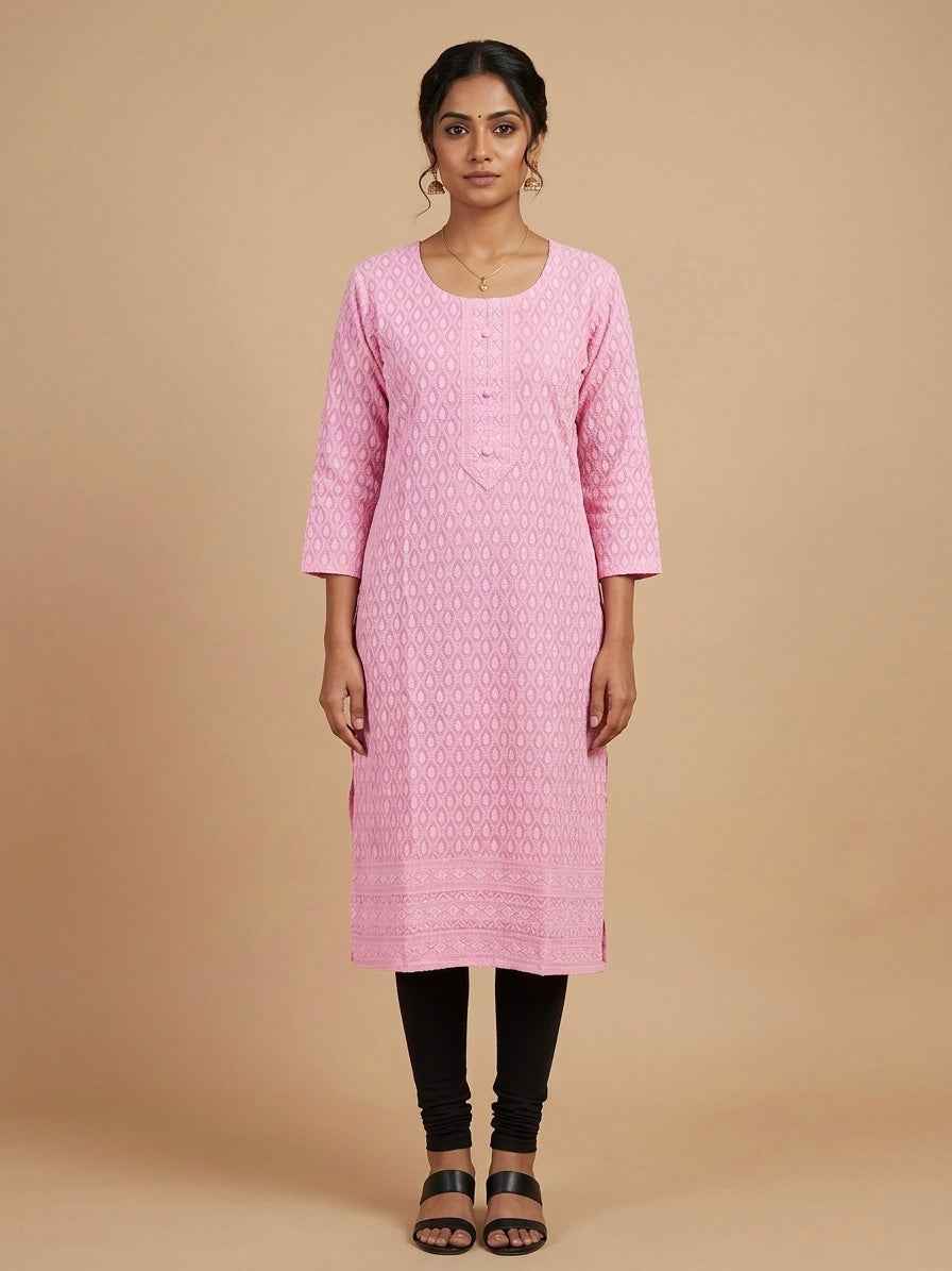 Lucknowi Chikankari Kurti Top