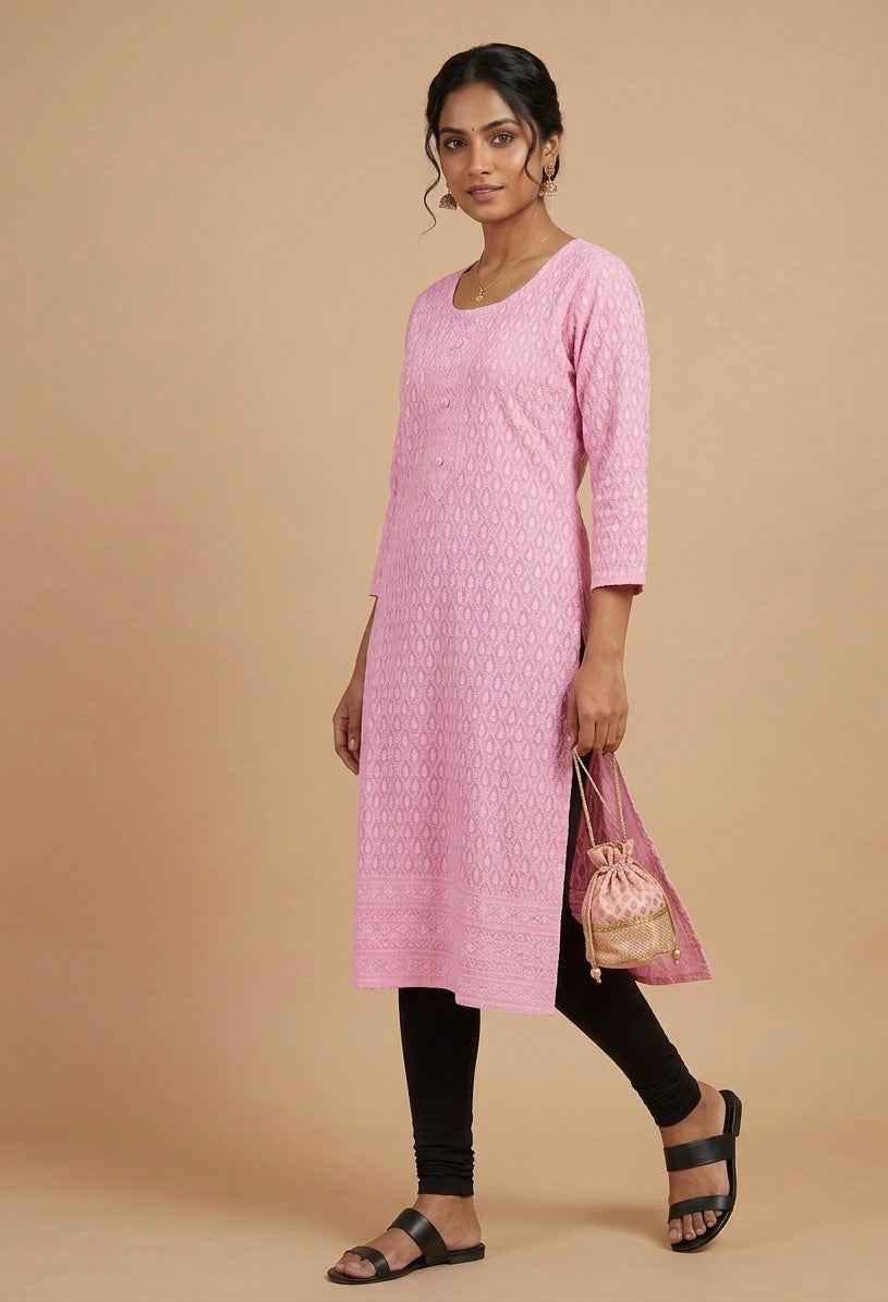 Lucknowi Chikankari Kurti Top