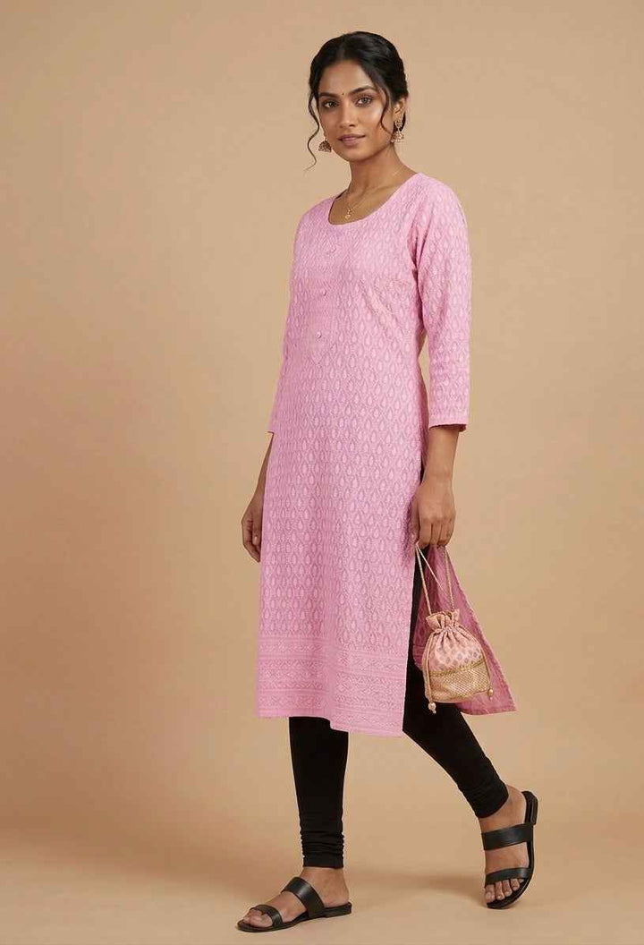 Lucknowi Chikankari Kurti Top
