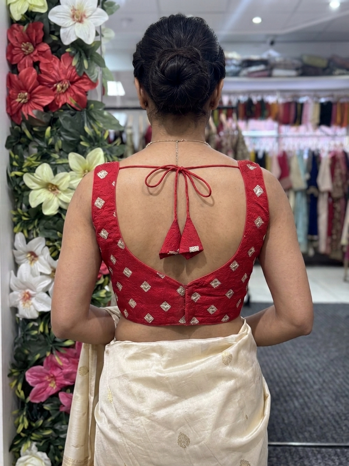 Embroidered Crush Silk Blouse