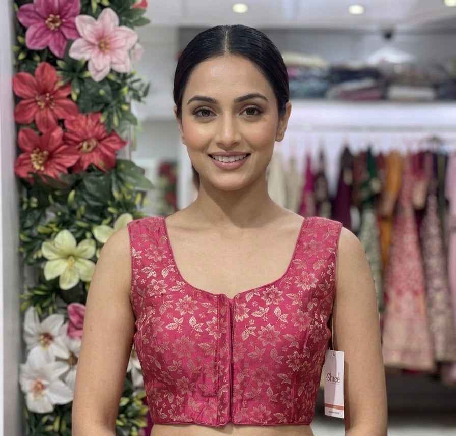 Floral Silk Brocade Blouse for Elegant Style and Comfort