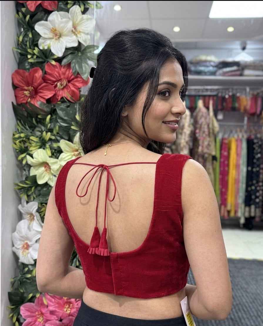 Plain Velvet Blouse