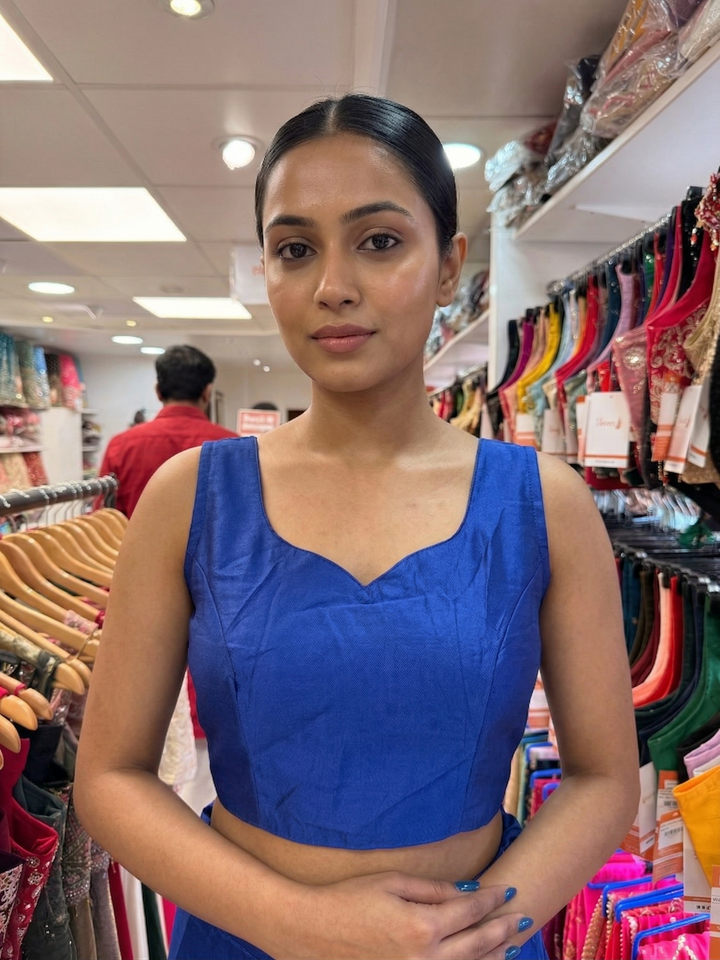 Readymade Plain Blouse With Sleeves