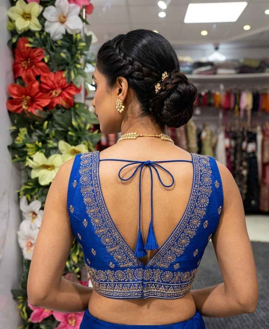 Silk Sequin Blouse V-Neck – Adjustable Fit