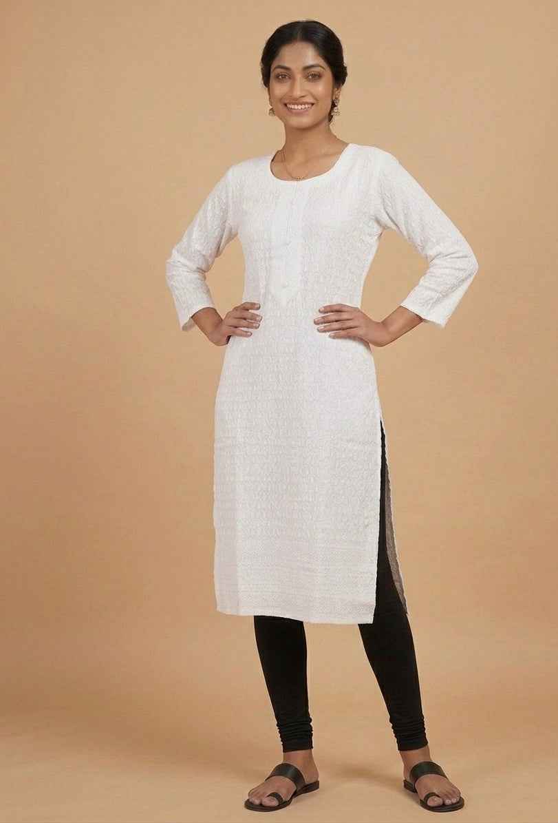 Lucknowi Chikankari Kurti Top