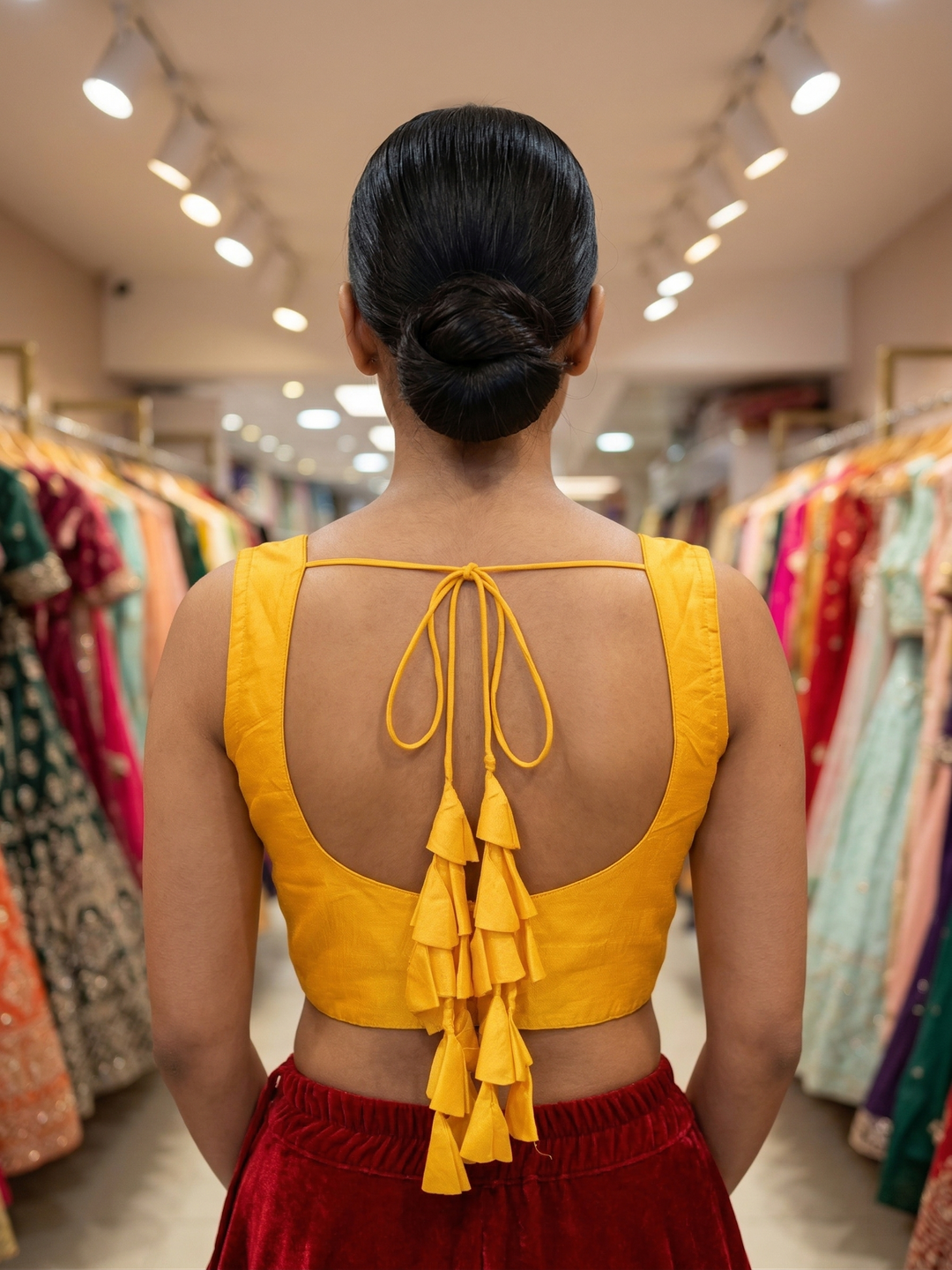 Readymade Plain Blouse With Sleeves