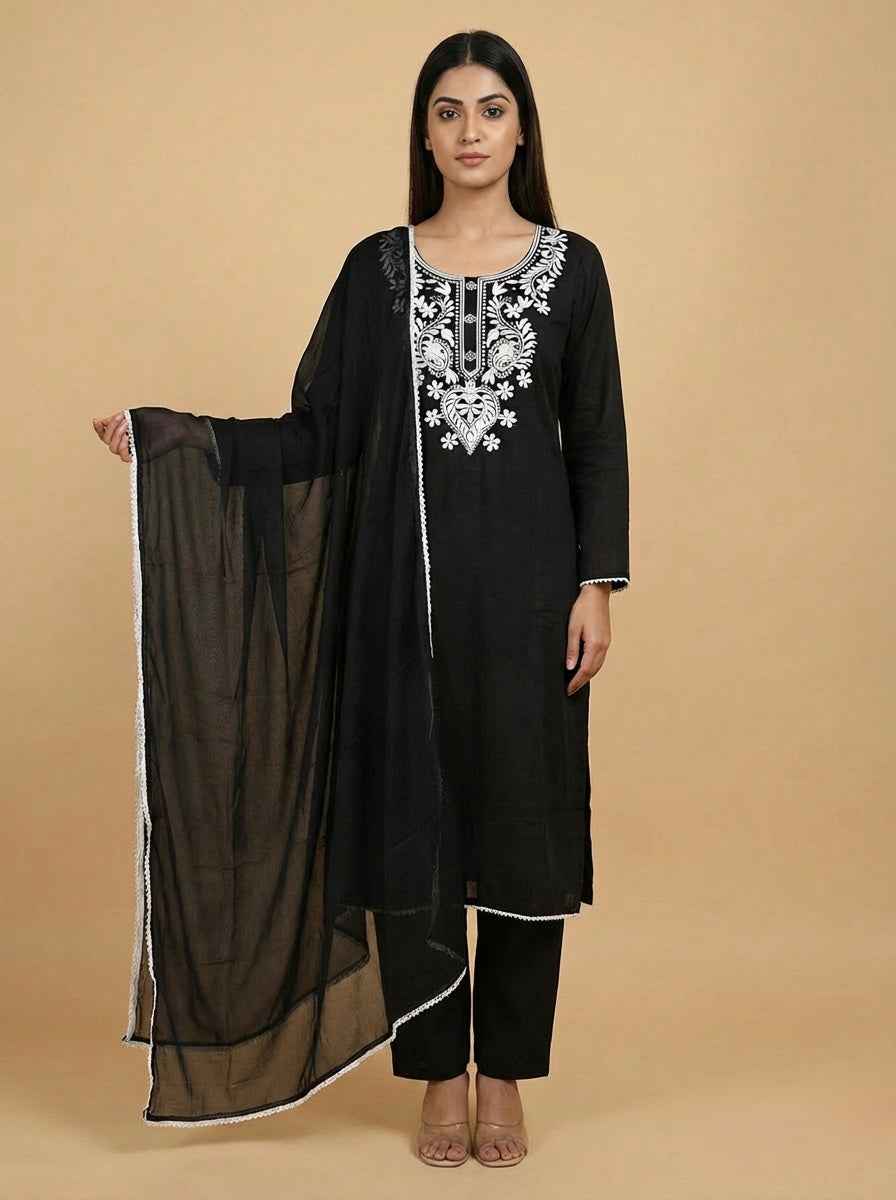 Rayon Lucknowi Kurti Set
