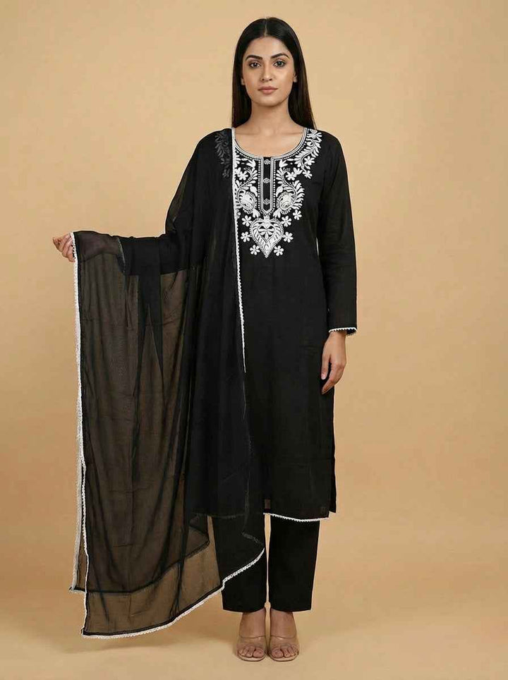 Rayon Lucknowi Kurti Set
