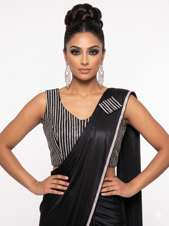 Readymade Lycra Saree with Blouse