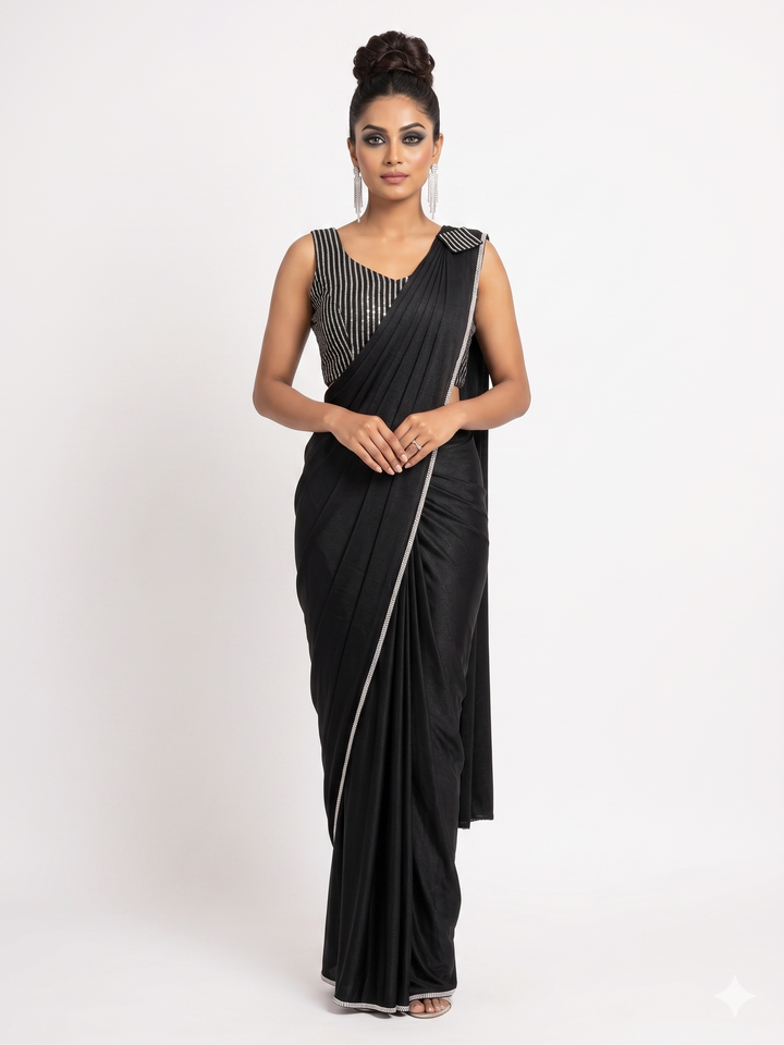Readymade Lycra Saree with Blouse