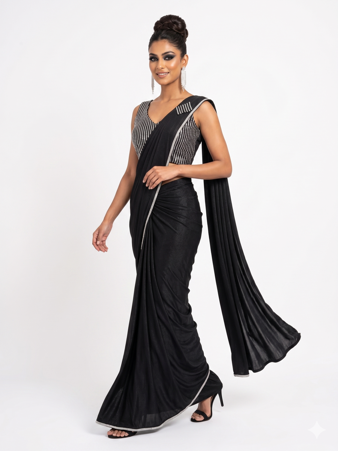 Readymade Lycra Saree with Blouse