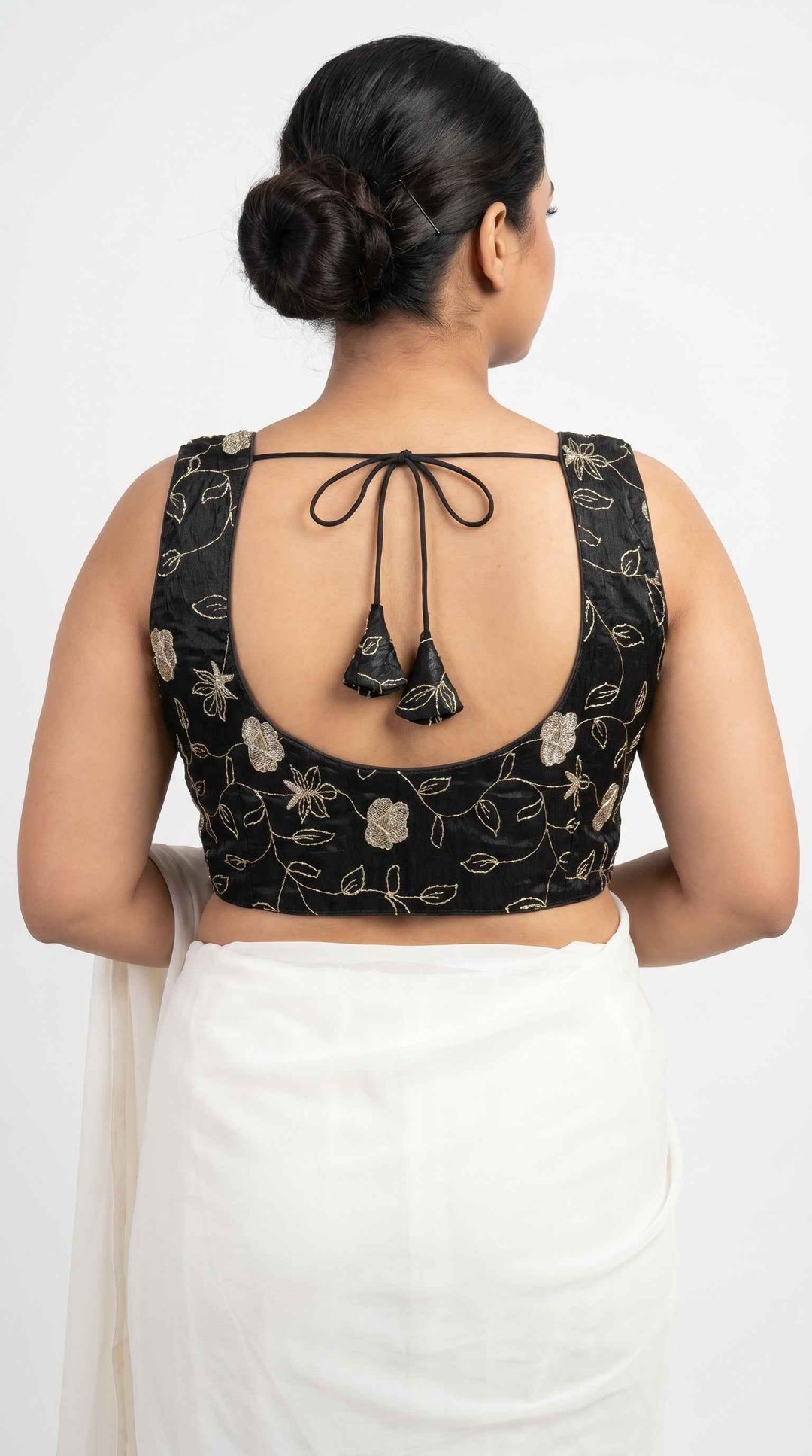 Fendi Silk Floral Vine Embroidery Blouse