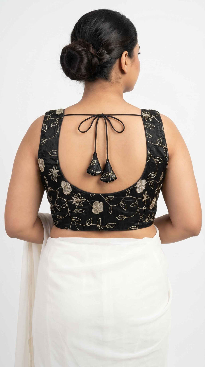 Fendi Silk Floral Vine Embroidery Blouse