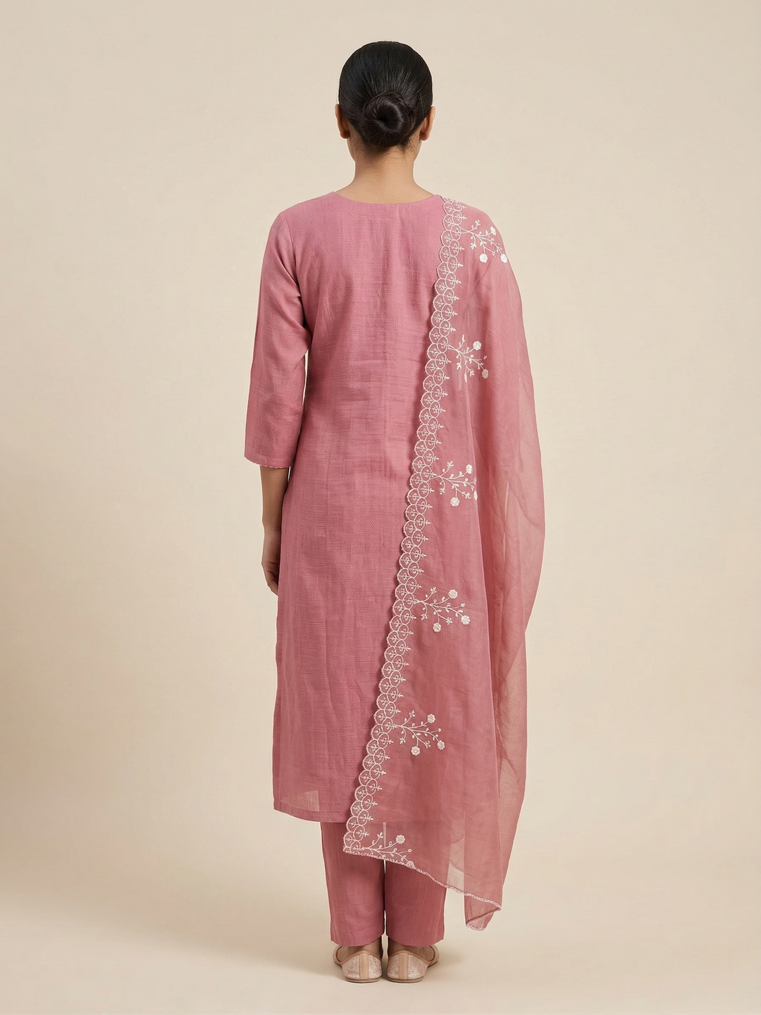 Cotton Floral Thread Kurti Set
