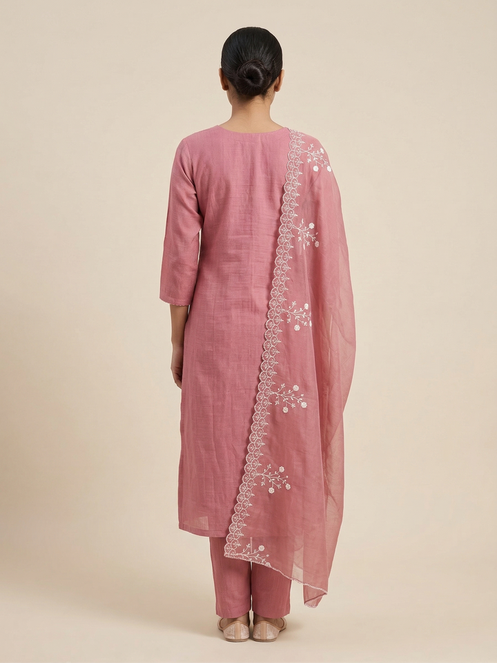 Cotton Floral Thread Kurti Set