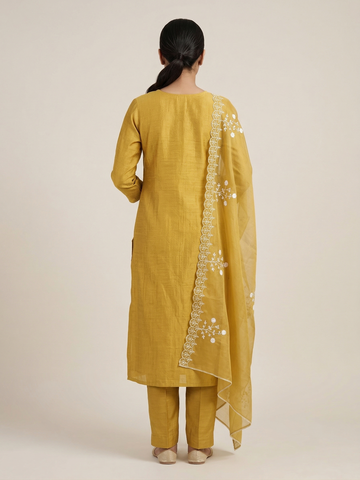 Cotton Floral Thread Kurti Set
