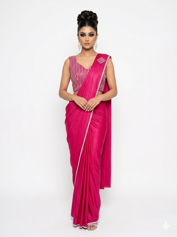 Readymade Lycra Saree with Blouse