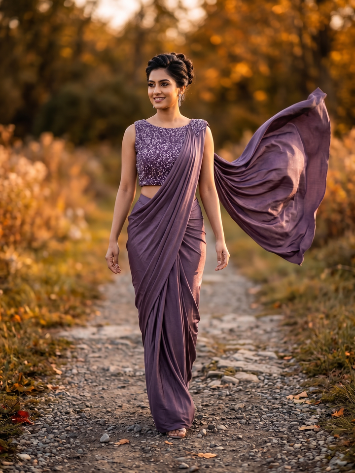 Readymade Lycra Saree Blouse with Sequin