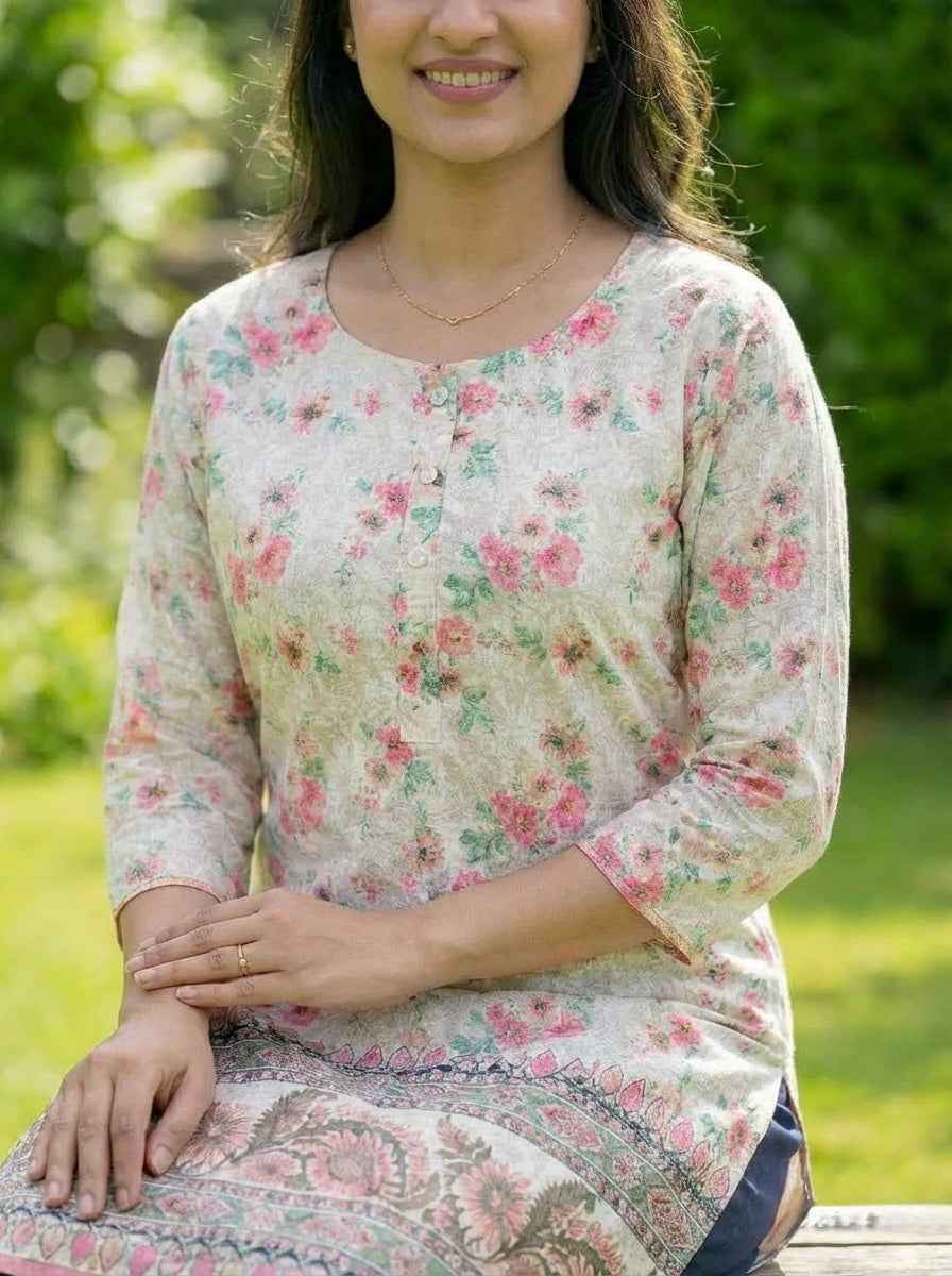 Printed Floral Kurti Top