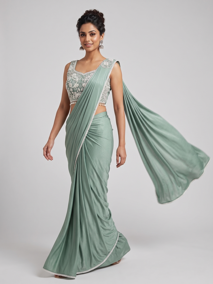 Readymade Lycra Saree Embroidered Blouse