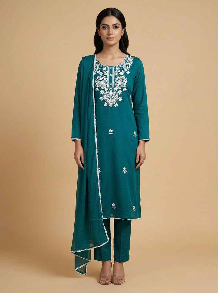 Rayon Lucknowi Kurti Set